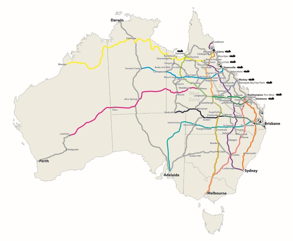 THE INLAND QUEENSLAND ROAD NETWORK CONNECTS REGIONS, STATES AND