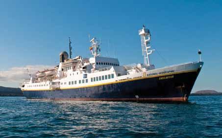 National Geographic Endeavour Capacity: 96 guests in 56 outside cabins. REGISTRY: Ecuador. Overall length: 295 feet. Public Areas: Ship is fully air-conditioned.