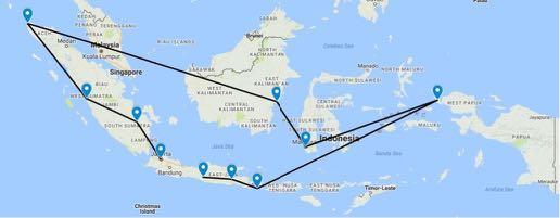 Raja Ampat, Papua Barat 5. Makassar, South Sulawesi 6. Balikpapan 7.