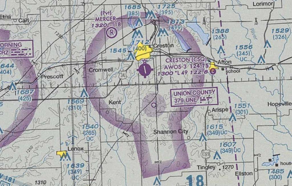 Class E Airspace, Transition Area (700 agl) - Surrounds many nontowered airports - Extends the floor of Class E airspace down to 700 agl to accomodate IFR procedures Below 10,000 msl: - Visibility: