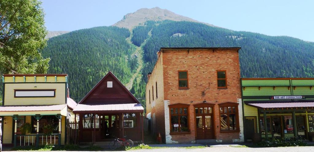 The town of Silverton (at 9305 ) gives the visitor a great feeling of authenticity for an old-time Colorado silver mining town.