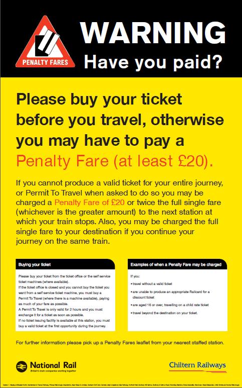 Appendix C: Artwork for Penalty Fare Warning Notices Type 1