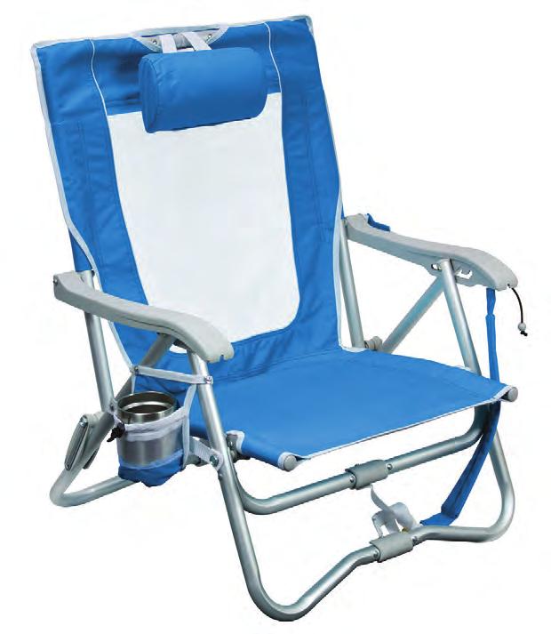 » BI-FOLD SLIM BEACH CHAIR Breathable mesh backrest The Bi-Fold Slim Beach Chair is a 4-position aluminum/steel hybrid framed chair that s perfect for those short