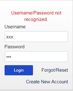 Username already exists Mismatched Required Invalid f.