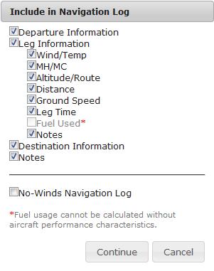 The checkbox set consists of the following items that are checked by default.