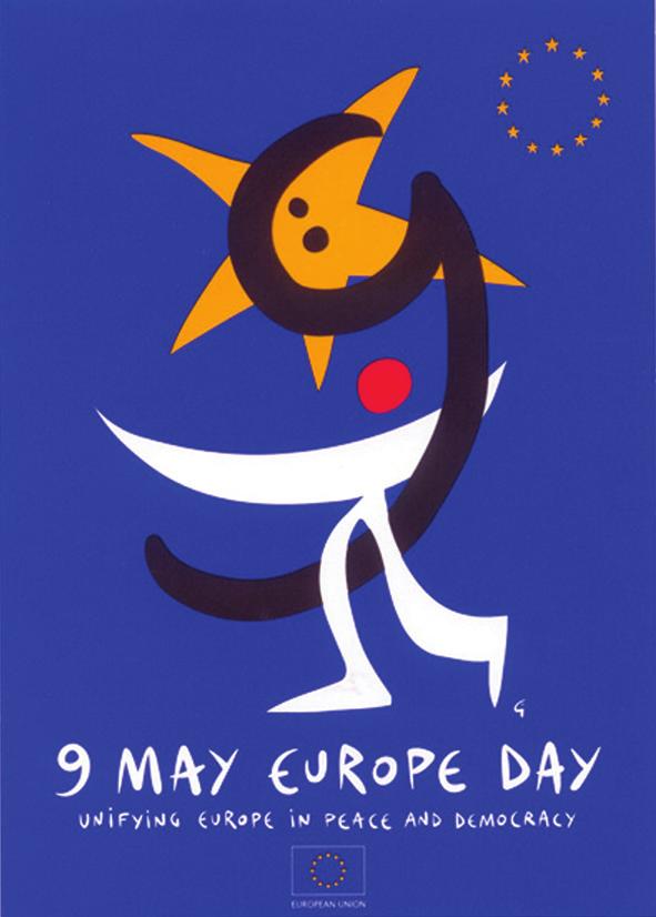 nebo, usvojena je 1986. god. Dan Evrope je 09. maj. Na ovaj dan 1950. god. Robrt Šuman je objelodanio ideju stvaranja Evropske zajednice za ugalj i čelik.