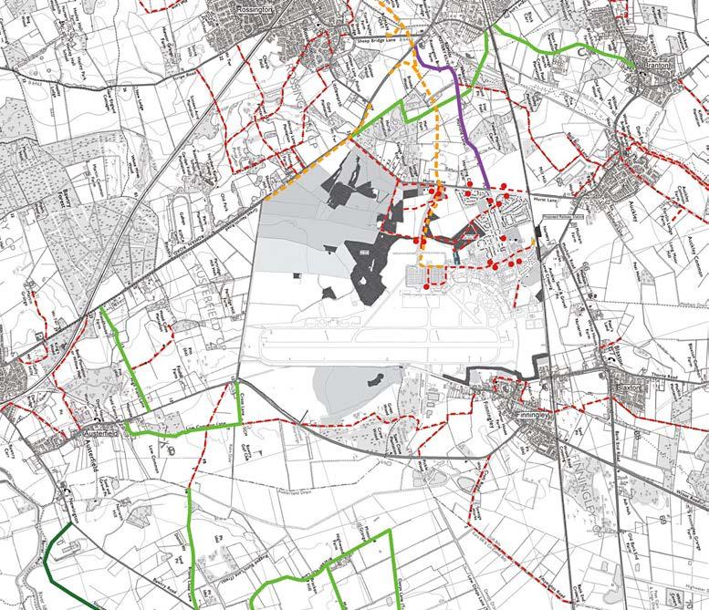 9 Plans Doncaster Sheffield Airport masterplan 2018 2037 Plan 3: Local linkages map Pedestrian routes