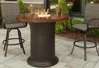 Dining Height Pub Height Chat Height 27" Dining Height Pub Height Colonial Chat Fire Pit Table with Mocha Supercast Top COLONIAL-48-M-K Colonial