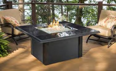 Barnwood Supercast Detail Pine Ridge 2424 Fire Pit Table with Honey Glow Brown Burner & Copper Crushed Glass PR-2424BRN