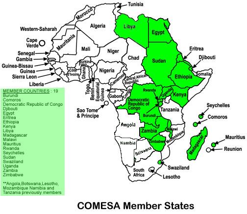 Slika 5: Zemlje članice COMESA-e Izvor: European External Action Service. Dostupno na: https://eeas.europa.eu/delegations/mauritius/2071/common-market-eastern-and-southern-africa-comesa_fr (28.02.