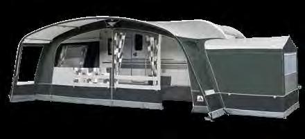 Front panels can be rolled down or zipped out GRANDE OCTAVIA Depth awning: 240 cm Depth sun canopy: 80 cm (on the ground) Depth roof: 240 cm + 110 cm Roof material: Ten Cate All Season coated