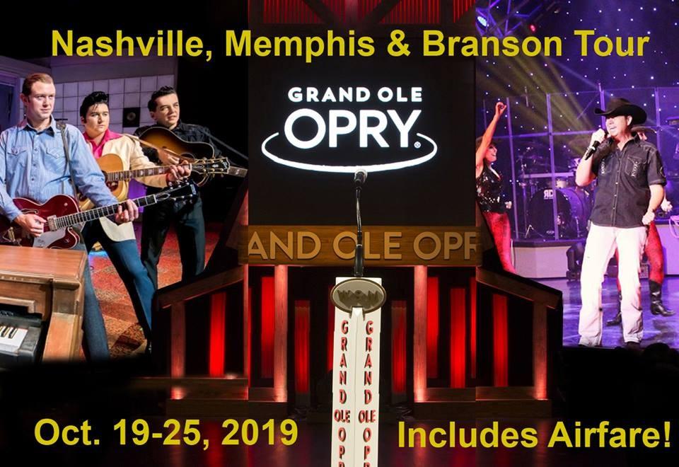 EXTENDED TOURS Nashville, Memphis & Branson October 19-25, 2018 Fly to Nashville, Tennessee to America s Country Music Capitol of the World.