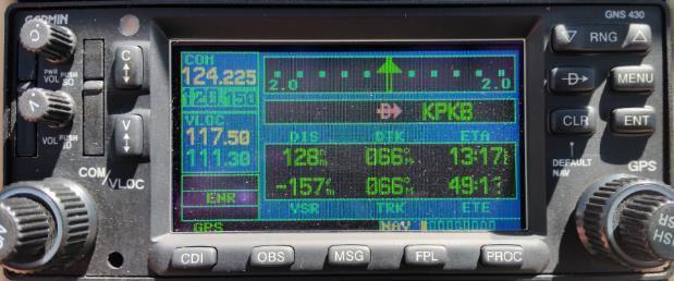 the standard configuration of the data fields on the top Garmin 430: DIS DTK ETA VSR TRK ETE Parking Brake Setting the parking brake in the Cirrus is different from the Cessna.