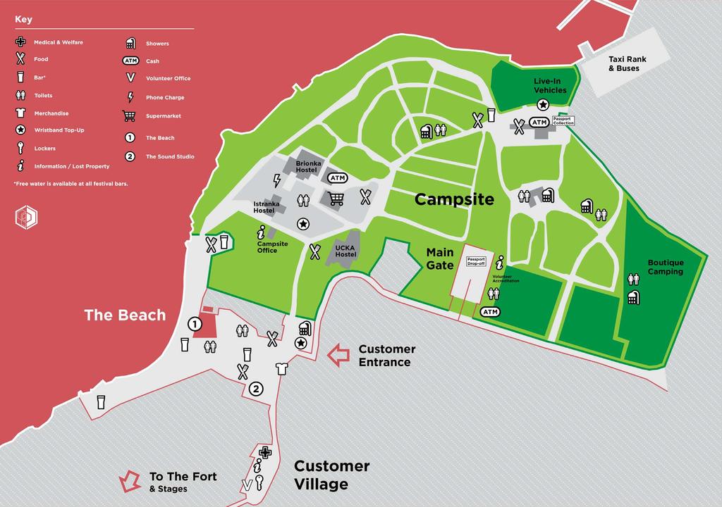 The Beach Customer Entrance The Clearing Customer Village