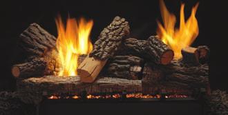 Multi-Sided Log Sets and Burners Rugged Refractory logs give the Rock Creek Log Set (LSU-24RR) a rustic