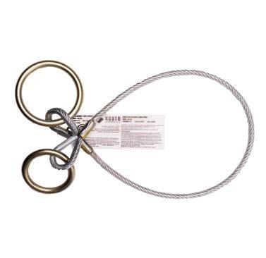 GALVANIZED CABLE ANCHOR - SLING - COATED WITH PVC 1/4 galvanized steel cable coated with 5/16 PVC for extra resistance to abrasion and corrosion 2 eyelets for connecting a CSA Z259 and/or ANSI Z359