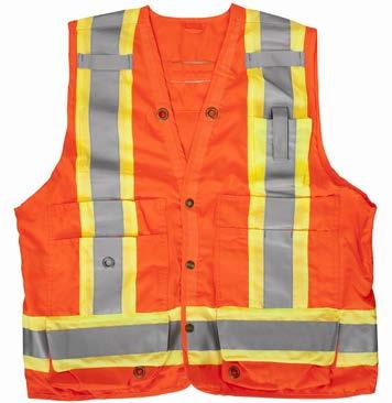 HIGH VISIBILITY CLOTHING TRAFFIC VESTS PROTECTIVE CLOTHING POLYESTER SURVEYOR S VEST WITH 4 REFLECTIVE TAPE 4 reflective tape One horizontal stripe around the waist, two
