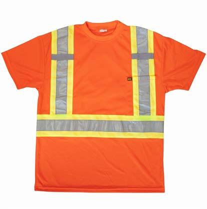 neck CSA Z96-15, Class 2 PROTECTIVE CLOTHING Description VHK010 S to 3XL High-visibility orange Polyester mesh Short sleeves MICRO MESH POLYESTER SHORT-SLEEVED T-SHIRT WITH 4 REFLECTIVE TAPE 100%