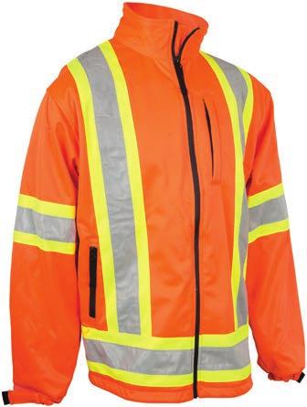 at the shoulders CSA Z96-15 standards, Class 2, Level 2 Can be integrated with VMK455 rainjacket (sold separately) to make 3 in 1 coat Class VGK362 XS to 5XL Orange Polar polyester 2 SOFTSHELL JACKET