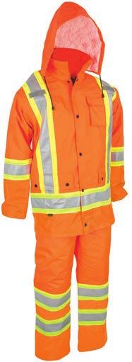 PROTECTIVE CLOTHING 5-IN-1 SUIT WITH 4 REFLECTIVE TAPE 5-in-1 suit made of 300D Oxford polyester with polyurethane coating and flame-retardant fabric treatment Waterproof outershell with