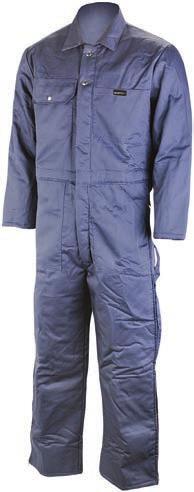 Navy Button LINED COVERALLS LINED POLYESTER AND COTTON COVERALL Made of 65% polyester and 35% cotton 4 oz.