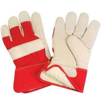 COTTON BACK GLOVES Rigid safety cuff Leather knuckle strap Elastic wrist Highly resistant stitches B/C grade Lining