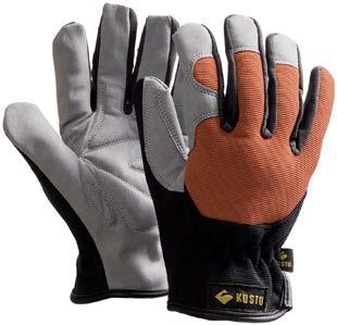 Synthetic leather palm with neoprene pressure point padding Slightly padded back made of elastic mesh Open wrist for easy slip on Inside elastic band lined for better support Ventilation