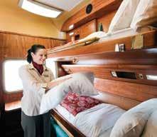 Your journey will be made even more comfortable with service from a Hospitality Attendant including fresh sheets, bath towels, pillows, doonas and