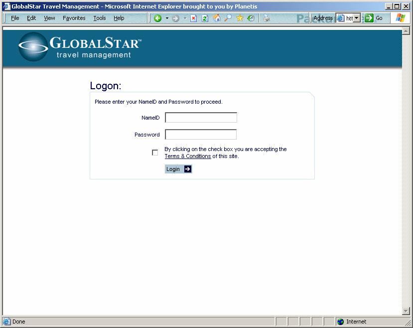 1 User Login After accessing the required URL, the user is presented with the Splash Screen containing the following elements Element Name ID Password Terms and Conditions Acceptance Description This