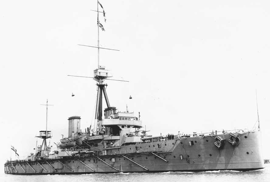 British warship HMS Dreadnought. Reproduced by permission of Archive Photos, Inc. tion with the powerful British navy.