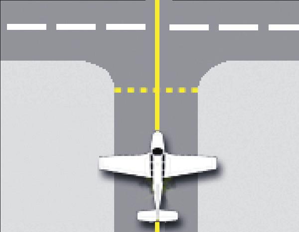 Holding Position Markings for Taxiway/Taxiway Intersections: Indicates an area where aircraft can be held short of a taxiway intersection.