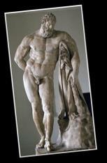 frescoes to ceramic decorations, and then again from black-figures to redfigures; the themes were mainly mythological -Greek sculpture was