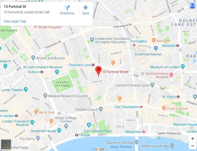 Office for Students location and facilities 2 nd Floor Finlaison House 15 17 Furnival Street London EC4A 1AB The nearest station is Chancery Lane (Central Line), 5 minutes walk away.