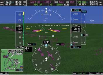 Real-time flight-critical data is gathered and displayed on two configurable large-format, high-resolution screens,