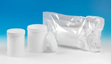 28 100ml pot with tamper-evident screw cap inside 300ml pot with tamper-evident screw cap. Individually double-bagged. Sterilized by ethylene oxide. Intended for the storage of bone.