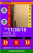 Attachment B - IAD & DCA ID badge Types Dulles International Airport (IAD) ID badge Types: The purple ID badge