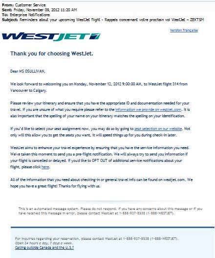 WestJet Mobile Thur, Dec 6 (72 hr.