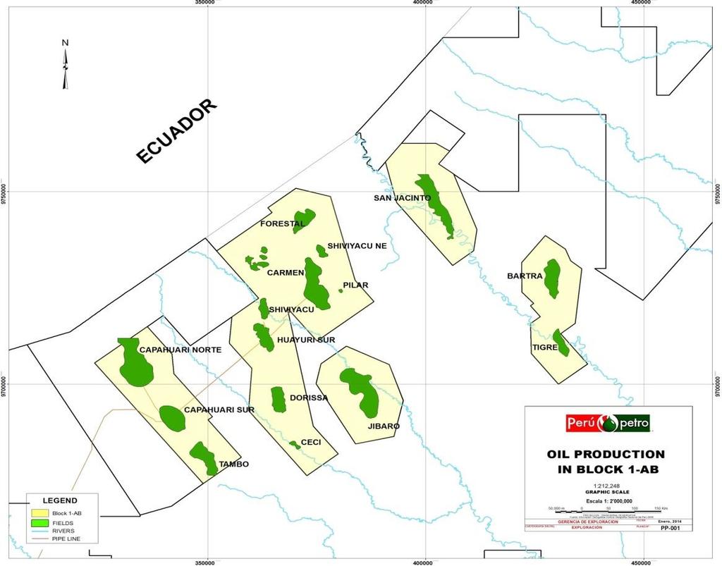 Next Bidding Round Block 1 AB Block 1-AB, Marañon Basin: Active wells: 116 Fields under Production: 12 Production:
