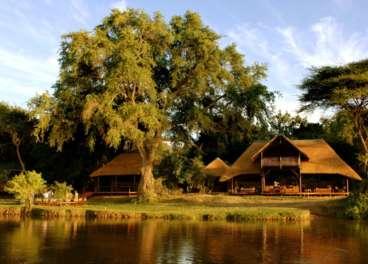Sindabezi Island Sindabezi is a top eco lodge and has only five open-sided thatched cottages on wooden decks, allowing guests to soak up the sights and sounds of the African