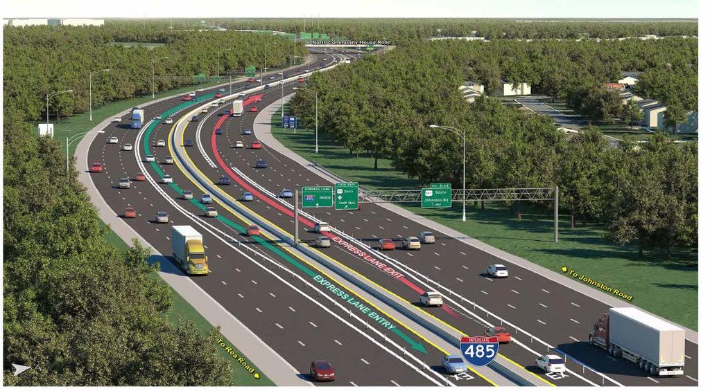 Express Lanes: separate lanes in a highway corridor in which drivers can choose to pay a variable toll for a more