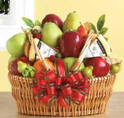 Crisp apples, ripe pears and juicy oranges are a perfect complement to the organic crackers and pair of organic cheeses