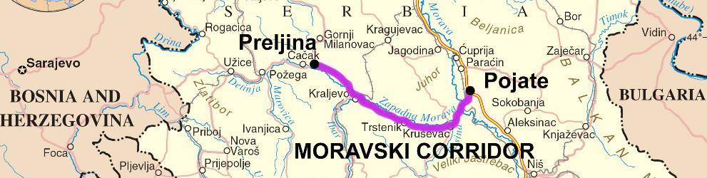 Section length - 110 km MORAVSKI CORRIDOR POJATE PRELJINA Moravski Corridor Pojate Preljina Existing Preliminary Design need to be innovated for the sections Pojate - Kosevi and Adrani - Preljina.