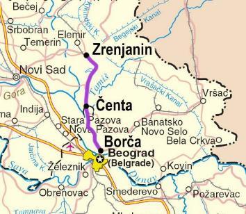 ZRENJANIN- ČENTA- BELGRADE (BORČA) Section length - 56,5 km; Estimated Investment value- 110.000.