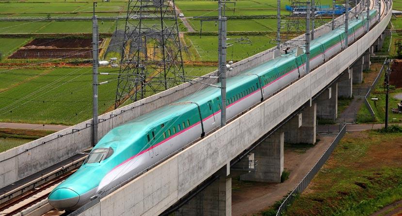 Normal Service Is Resumed The new train Hayabusa cuts through the countryside on the Tohoku Shinkansen line, which reopened on April 29. This photograph was taken before the earthquake of March 11.