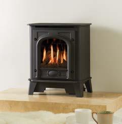 Gas Stockton Small Gas Stockton balanced flue with log-effect fire Using cast iron for the door and heavy gauge steel for the body, Gas Stockton stoves combine simple,
