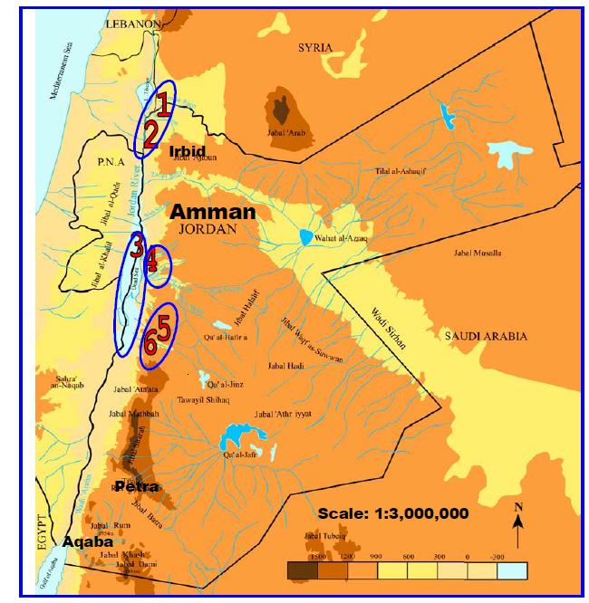 134 Amin Al-Okour et al Figure 1. Map of the researched areas for the radiation dose investigations in hot springs in Jordan.