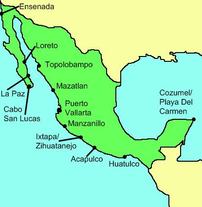 Mexico: Location Bordered by