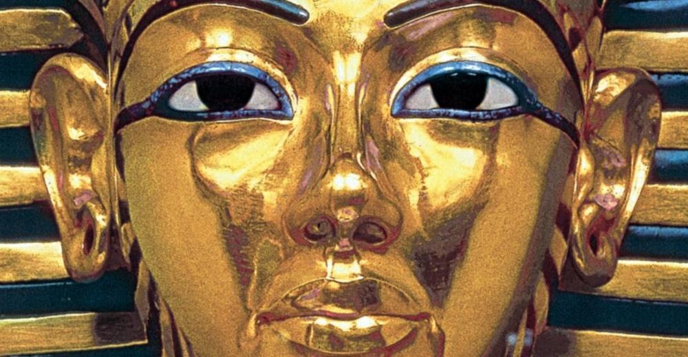 Funerary Mask of Tutankhamun, gold inlaid with glass