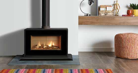 These high efficiency fires are available with a choice of a smoothly curving bench or plinth, each echoing the distinctive design of the fire and offered in either White or Black front finishes.