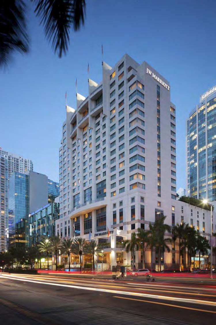 Welcome to the JW Marriott Miami, an urban oasis nestled in the heart of Brickell. Amidst skylights, all of Miami s fun awaits outside our doors.